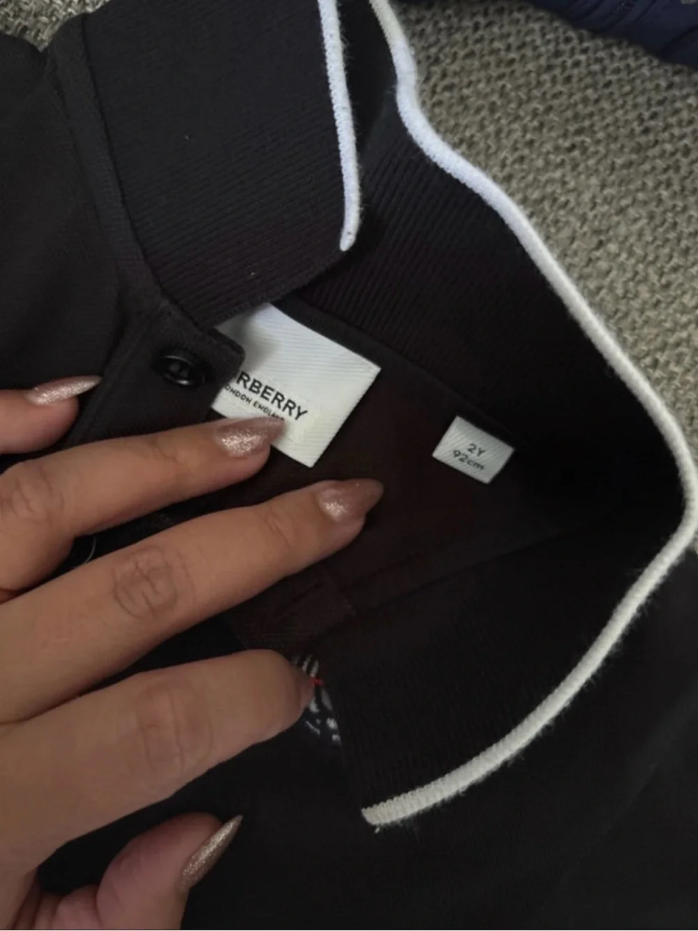Burberry Black Polo Shirt with Signature Crest Detail